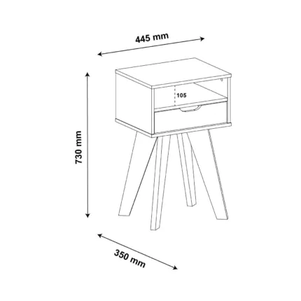 Mesa de Apoio 1 Gaveta VIP 45cm (1055) - Imagem 3