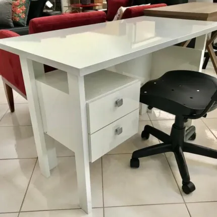 Mesa Escritorio 1,15m C216 MDF Branco (2736) - Imagem 5