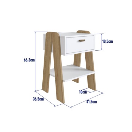 Mesa de Cabeceira 1 Gaveta CB220 Branco (4517) - Image 3