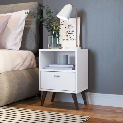 Mesa de Cabeceira CB201 1 Gaveta Branco (5386)