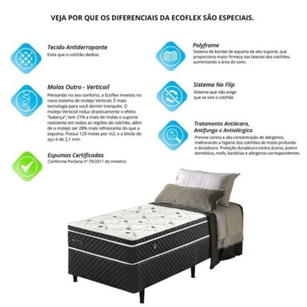 Cj. Box Solteiro 88cm Soft - Macio - Ecoflex (6459) - Imagem 2