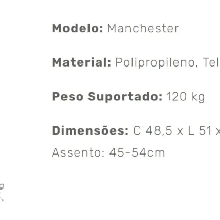 Cadeira Giratoria Diretor Manchester Light Preto (4420) - Imagem 4