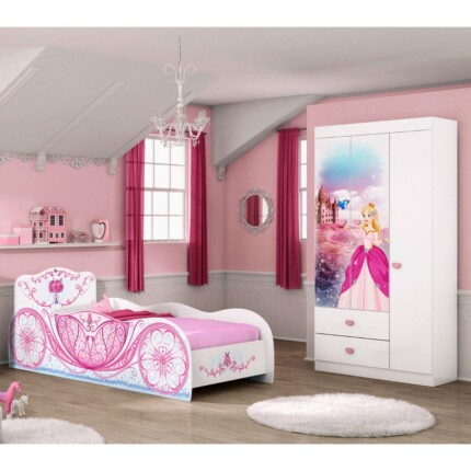 Roupeiro 1,04m 3 Portas Princesas (6834) - Imagem 4