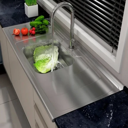 Pia 1,20m Inox Dubai com base Concretada Ghel Plus (388)