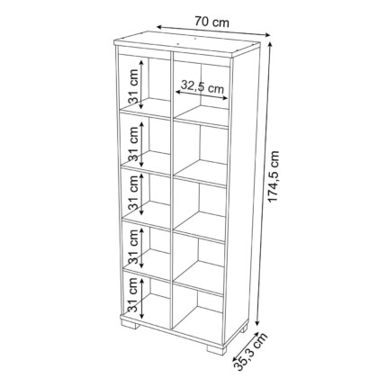Armário C605 para Livros em MDF 70cm (5712) - Image 5