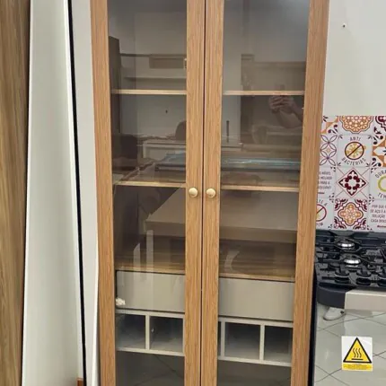 Cristaleira M628 80cm Nogueira com Fendi (CD 5304) - Imagem 4