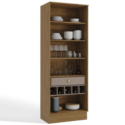 Cristaleira M628 80cm Nogueira com Fendi (CD 5304) - Imagem 3