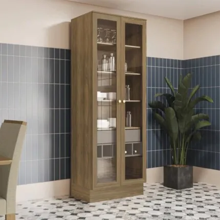 Cristaleira M628 80cm Nogueira com Fendi (CD 5304) - Imagem 2