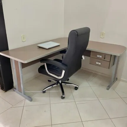 Mesa Escritório de Canto 1,50m x 1,70m 1170 Teca (3202)