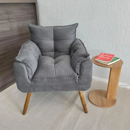 Poltrona Opala Extra Macia – Veludo Cinza (4366)