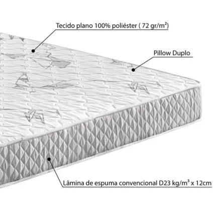 Casal - Colchão D-23 1,28m x 14cm (2445)