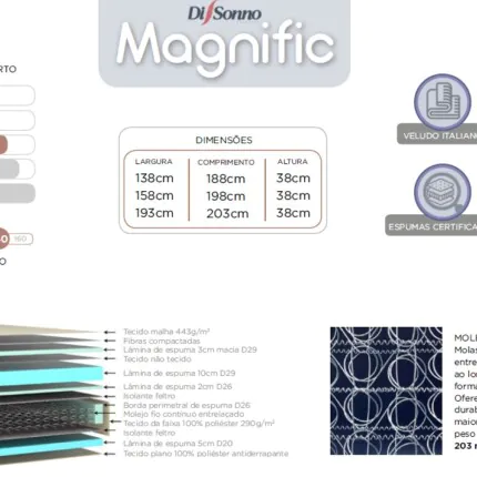 Cj. Box Queen 1,58m Magnific - Firme - Di Sonno (3370) - Imagem 3
