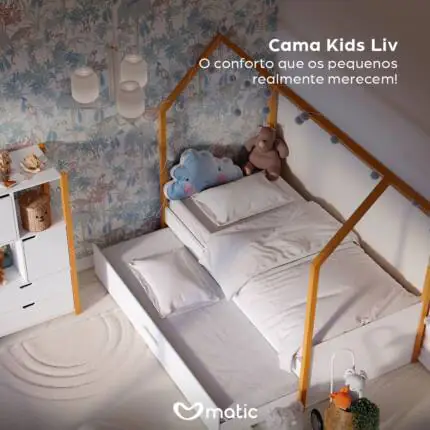 Cama Solteiro Liv com Auxiliar (5481-3609)