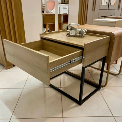 Mesa de Apoio 1342 Noce 1 Gaveta 54cm (2072) - Imagem 2