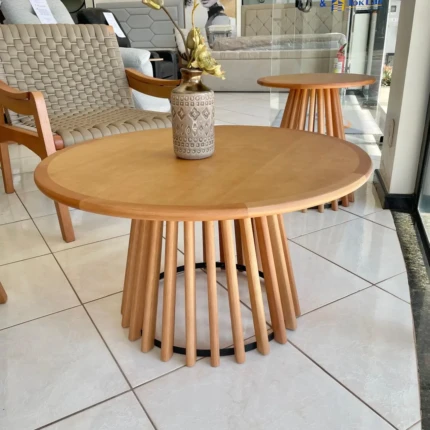 Mesa centro Dover em Madeira com ripado (1222)