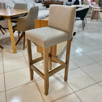 Banqueta em Madeira Eva Tecido Impermeável (6257)