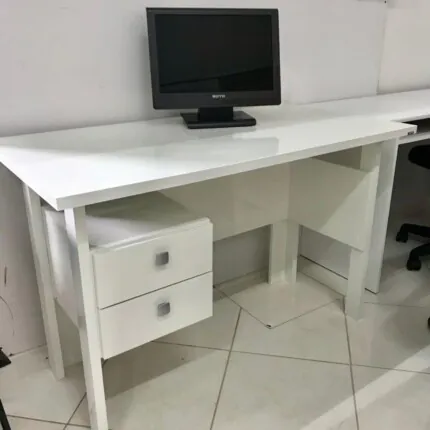 Mesa Escritorio 1,15m C216 MDF Branco (2736) - Imagem 4