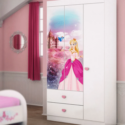 Roupeiro 1,04m 3 Portas Princesas (6834) - Imagem 5