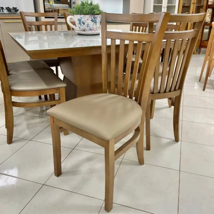 Mesa 1,40m com Vidro (1451) com 8 Cadeiras Larissa (4890) - Imagem 4