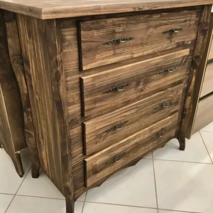 Comoda 4 Gavetas Rústica em Madeira (3404) - Imagem 1