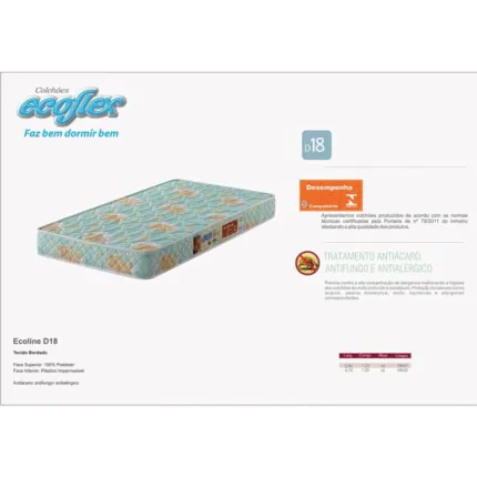 Berço - Colchão D-18 - 70 x 130cm- Ecoflex (6421)