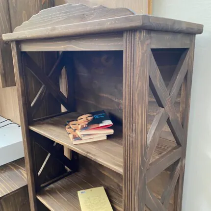 Armario Livreiro X Rústico em Madeira 75cm (2250) - Imagem 5