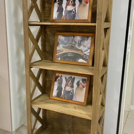 Armario Livreiro X Rústico em Madeira 75cm (2250) - Imagem 3