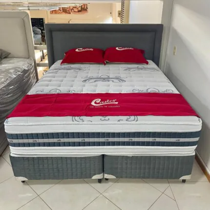 Cj. Box Casal 1,38m Castor Silver Air - Conforto Médio/Firme (6470)