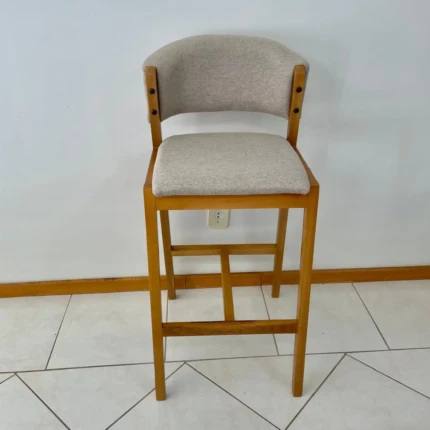 Banqueta em Madeira com tecido linho Charmy (6162) - Imagem 3