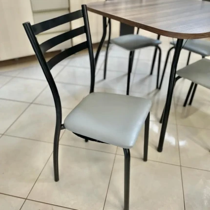 Mesa Quadrada 90cm (3916) com 4 Cadeiras de Aço Preto (2983) - Imagem 3