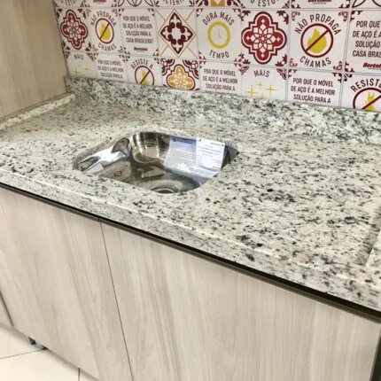 Pia 1,20m de Granito Branco Dallas (4082) - Imagem 1