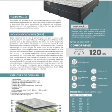 Cj. Box CASAL 1,38m com BAÚ Adapto – Macio – Ecoflex (4669-5558) - Imagem 5