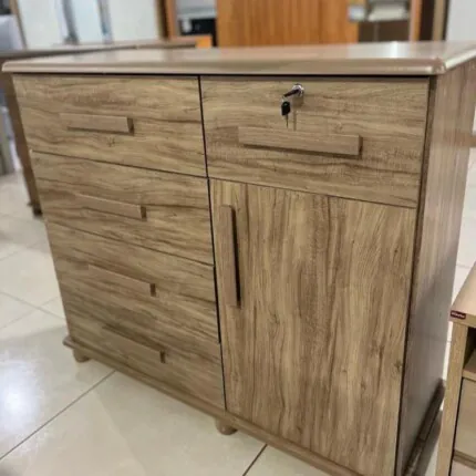 Comoda 1,18m 5 Gavetas Sapateira Ibiza Carvalho (813)
