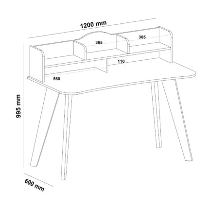 Mesa Penteadeira 1,20m Sofia Off White (4099) - Imagem 5