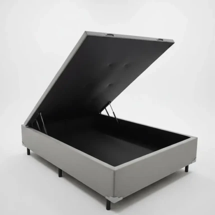 Base de Box com Baú Alto - Casal 1,38m - Cinza (3367)