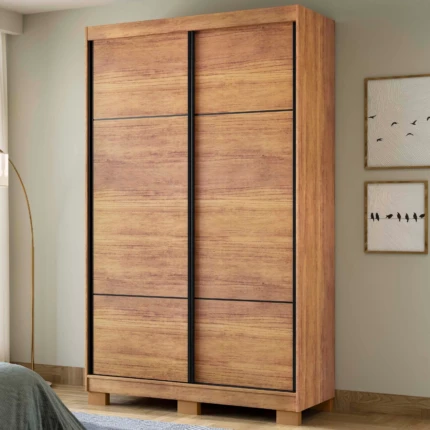 Roupeiro 1,38m 2 Portas Deslizantes Curitiba madeirado (5044)