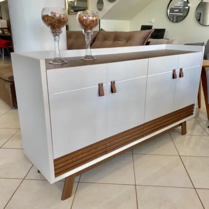 Balcao Buffet 1,60m Abruzzo 4 Portas Ripado Freijo (6134)