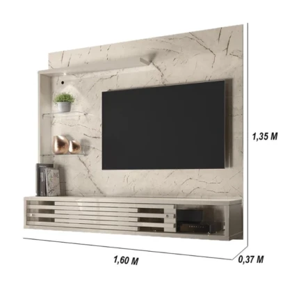 Painel 1,60m Frizz Select com Led Calacata (5627) - Imagem 3