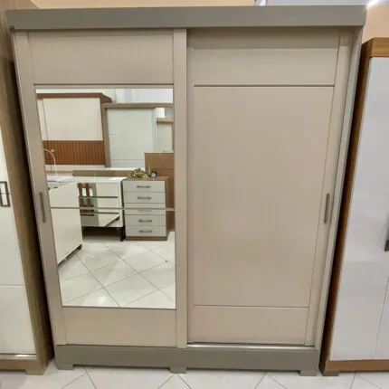 Roupeiro 1,63m 2 Portas Deslizantes Com Espelho B74 (4447) - Imagem 1
