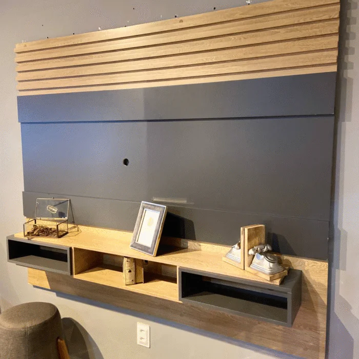 1,80m - Dalla Costa - Painel PA21 G2K Preto com Freijo 180cm (CD 1913) foto2