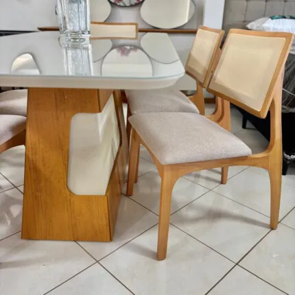 Mesa Dala 1,80m (4342) com 6 Cadeiras Romana com Tela (2084) - Imagem 3