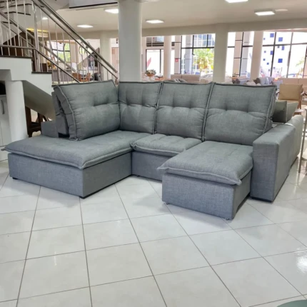Sofa Canto 1,98m x 2,80m Vancouver Cinza (4244) - Imagem 4
