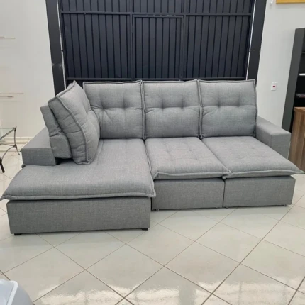 Sofa Canto 1,98m x 2,80m Vancouver Cinza (4244)