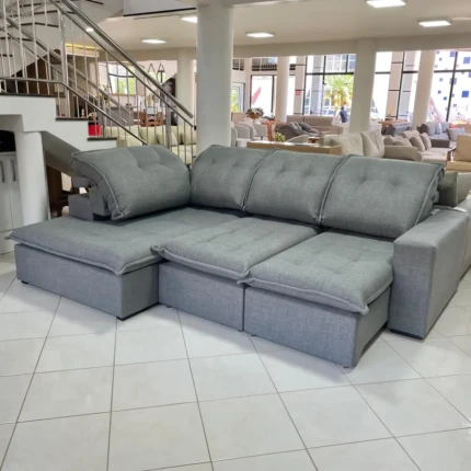 Sofa Canto 1,98m x 2,80m Vancouver Cinza (4244) - Imagem 3