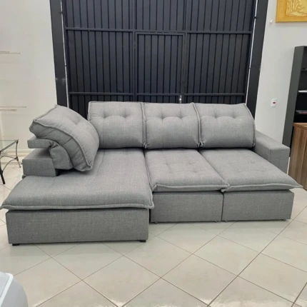 Sofa Canto 1,98m x 2,80m Vancouver Cinza (4244) - Imagem 6