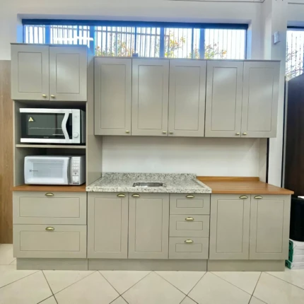 Cozinha 2,72m Americana 100% MDF Cinza (5650-2)