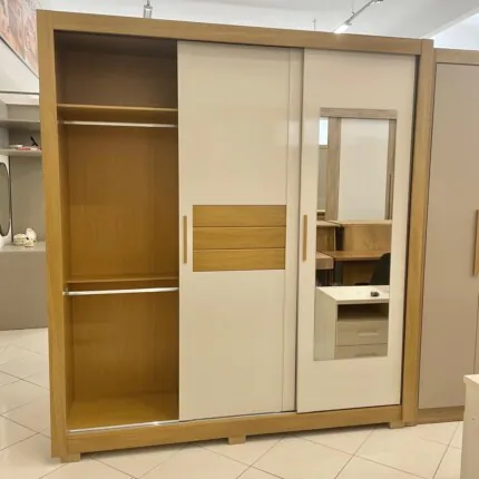 Roupeiro 2,02m 3 Portas Deslizantes com Espelho Canada Off (435) - Imagem 6