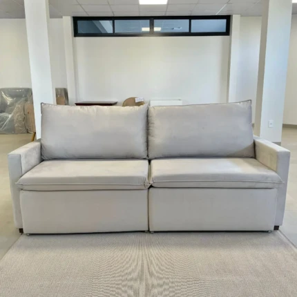 Sofá 2,10m Vira Cama - Napoli - Veludo Soft Claro (3930)