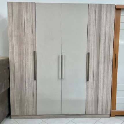 Roupeiro 2,14m 4 Portas 100% MDF Madeirado/Linho (2608) - Imagem 1