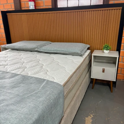 Banqueta em Madeira Charmy Facto impermeavel Preto (6475)